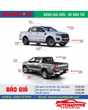BẢNG GIÁ SƠN XE 6