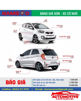 BẢNG GIÁ SƠN XE 7