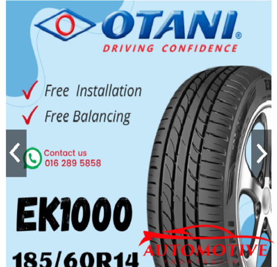 Lốp (Vỏ) ô tô Otani Thái Lan 185/60R14 EK1000