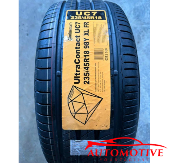 Lốp (Vỏ) xe ô tô  Continental 235/45R18 UltraContact UC7 Malaysia(Lốp theo xe Kia Optima )