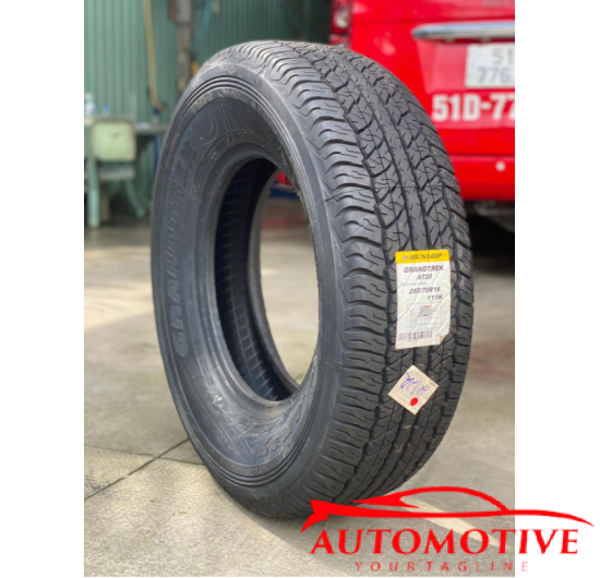 Lốp (Vỏ) ô tô 255/70R16 Dunlop Grantrek AT20 Thái Lan (Vỏ theo xe Ford Ranger,Nissan Navara)