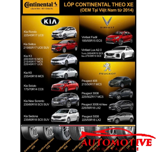Lốp (Vỏ) xe ô tô  Continental 235/45R18 UltraContact UC7 Malaysia(Lốp theo xe Kia Optima )